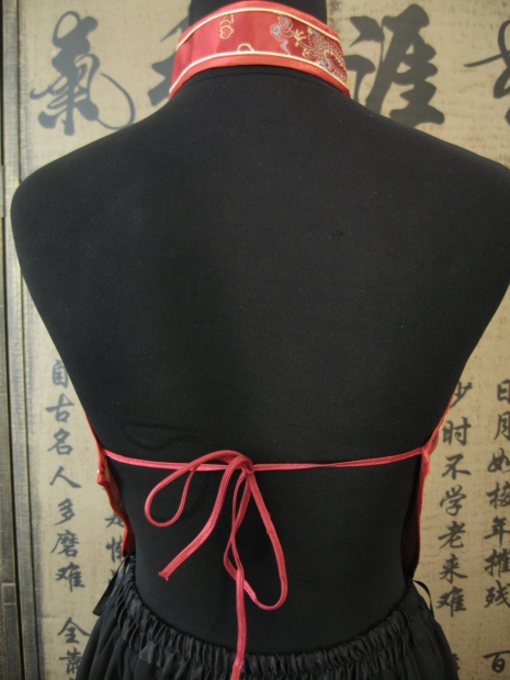 Chinese topje met opening en draak (rood)