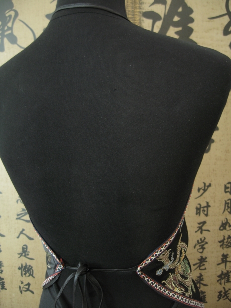Chinese topje met draak  (zwart)