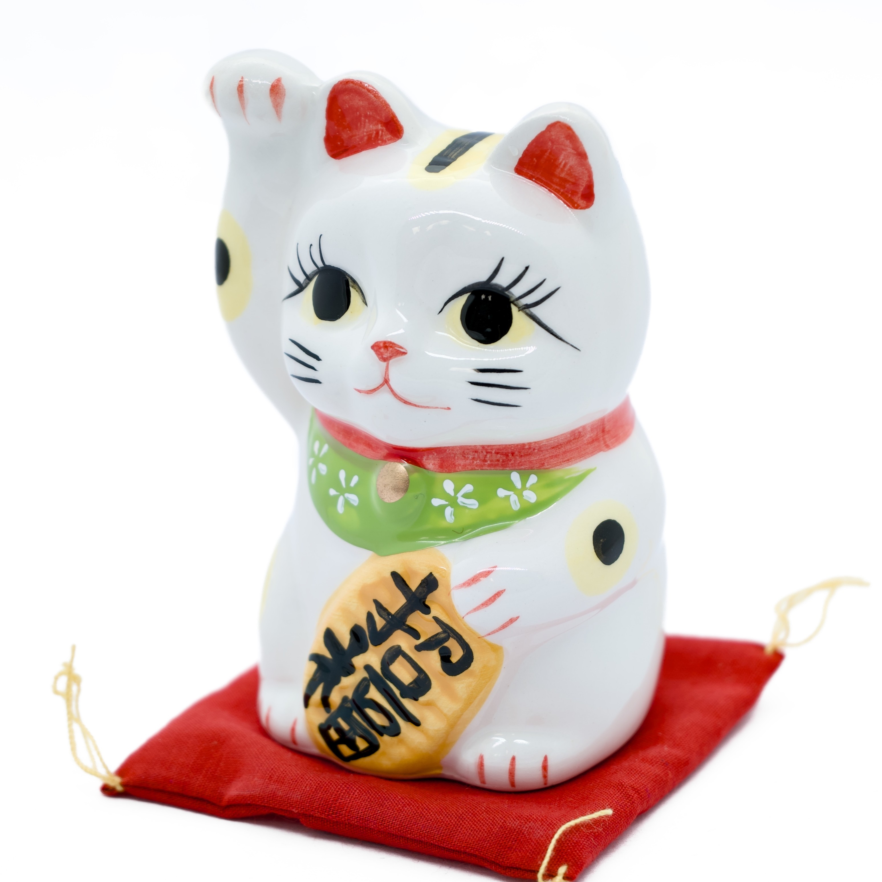 Lucky Cat Wit op kussen