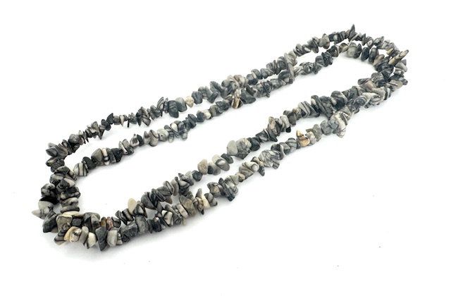 DunneEdelsteen ketting 90cm Zebra Jaspis