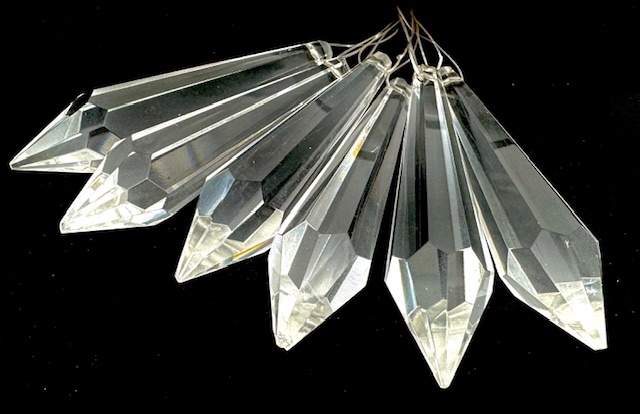 Kristallen hanger pijl groot (6 stuks)