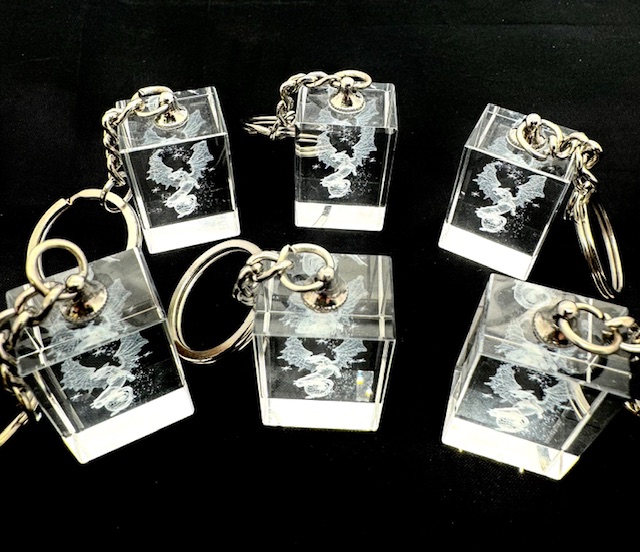Kristallen sleutelhanger draak (12 stuks)