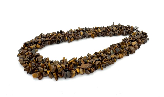 Brede steenketting Tijgeroog