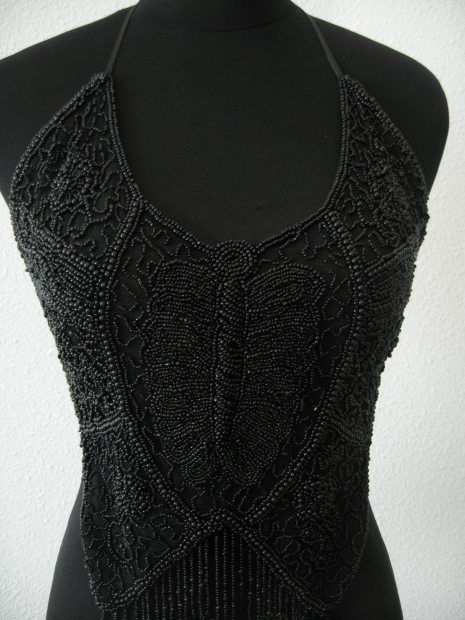 kralen top (zwart)
