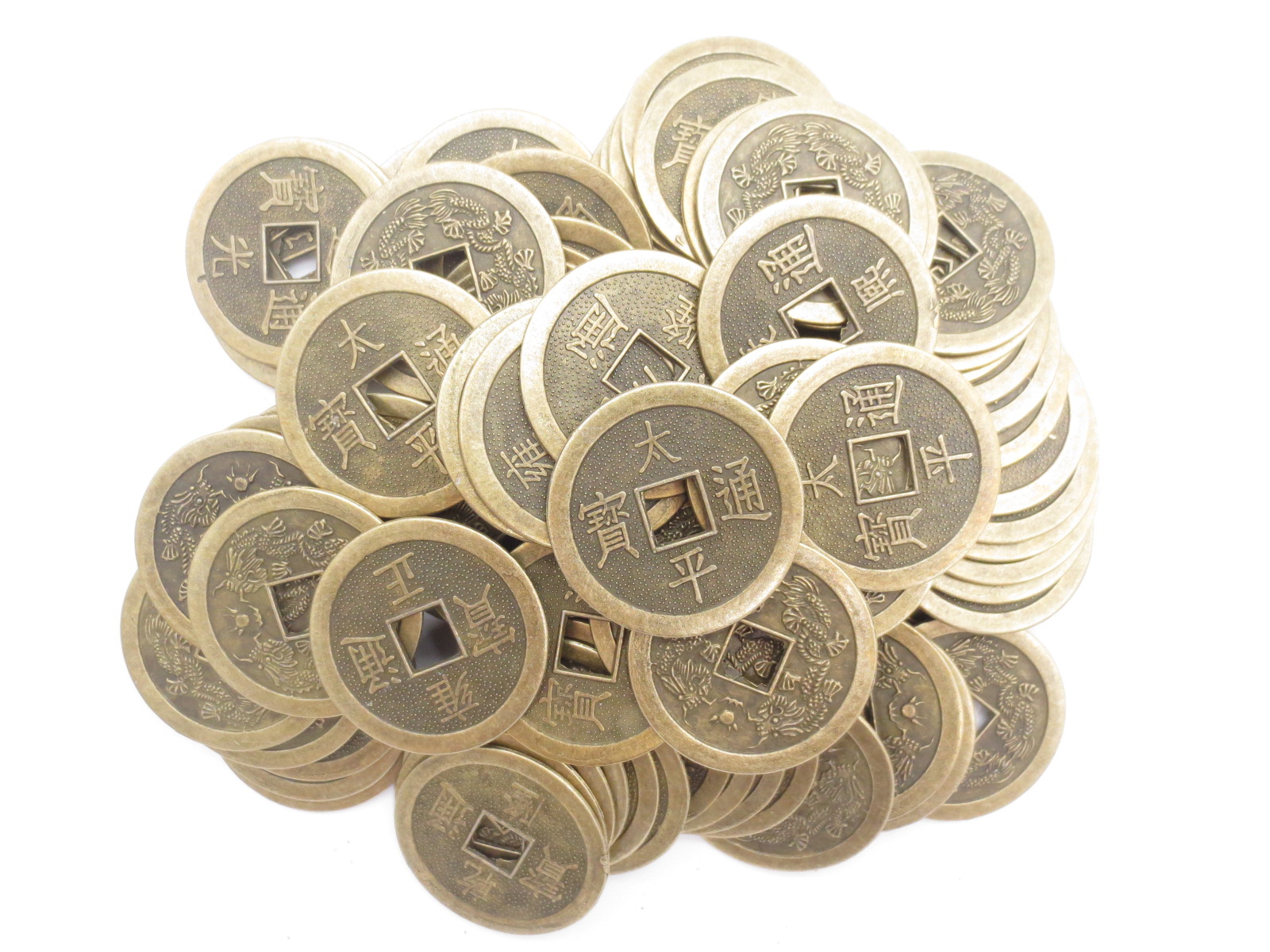 Chinese geluksmunten groot (200 stuks)