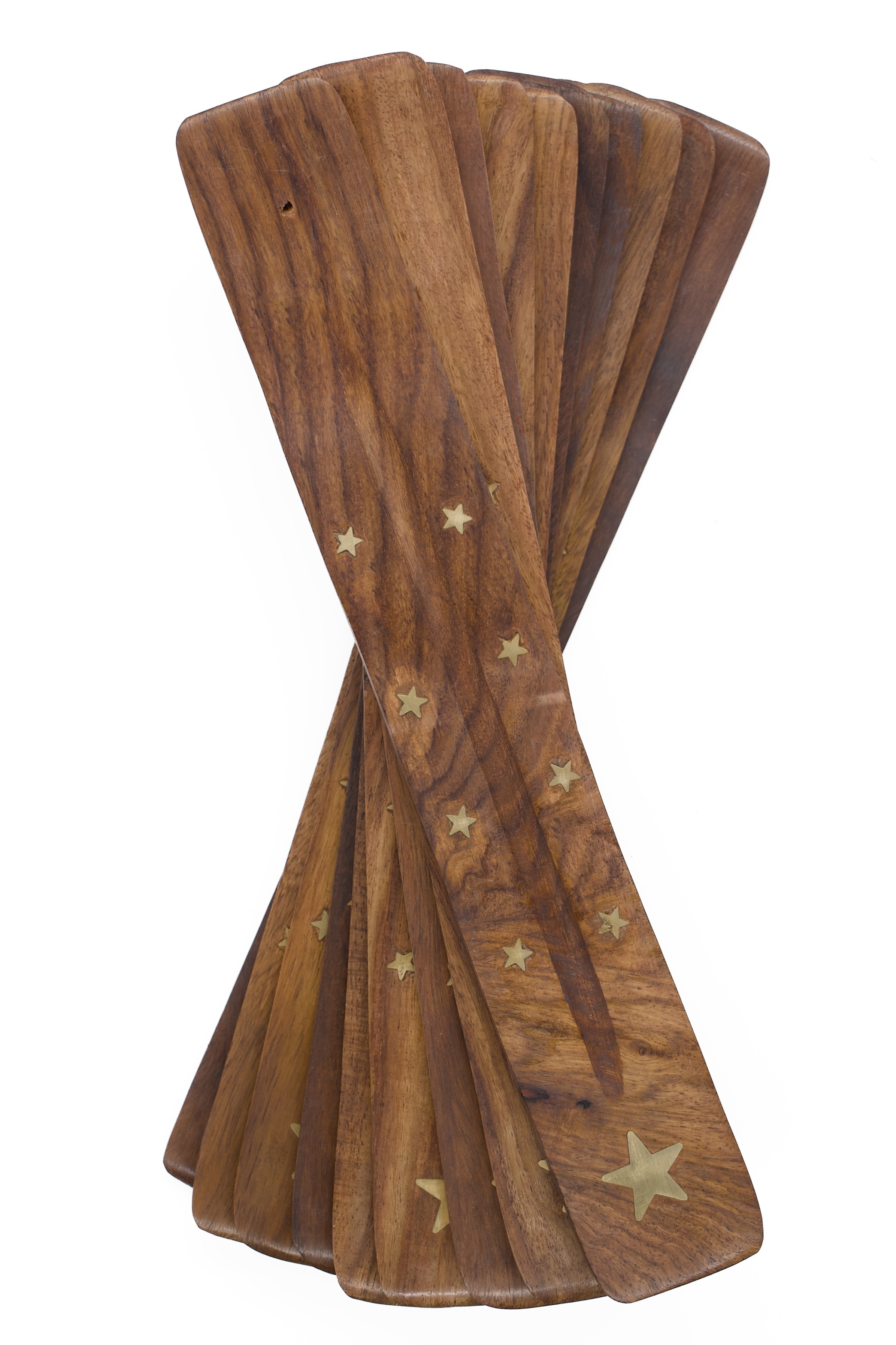 Wierookhouder traditioneel houten plankje Ster (10 stuks)