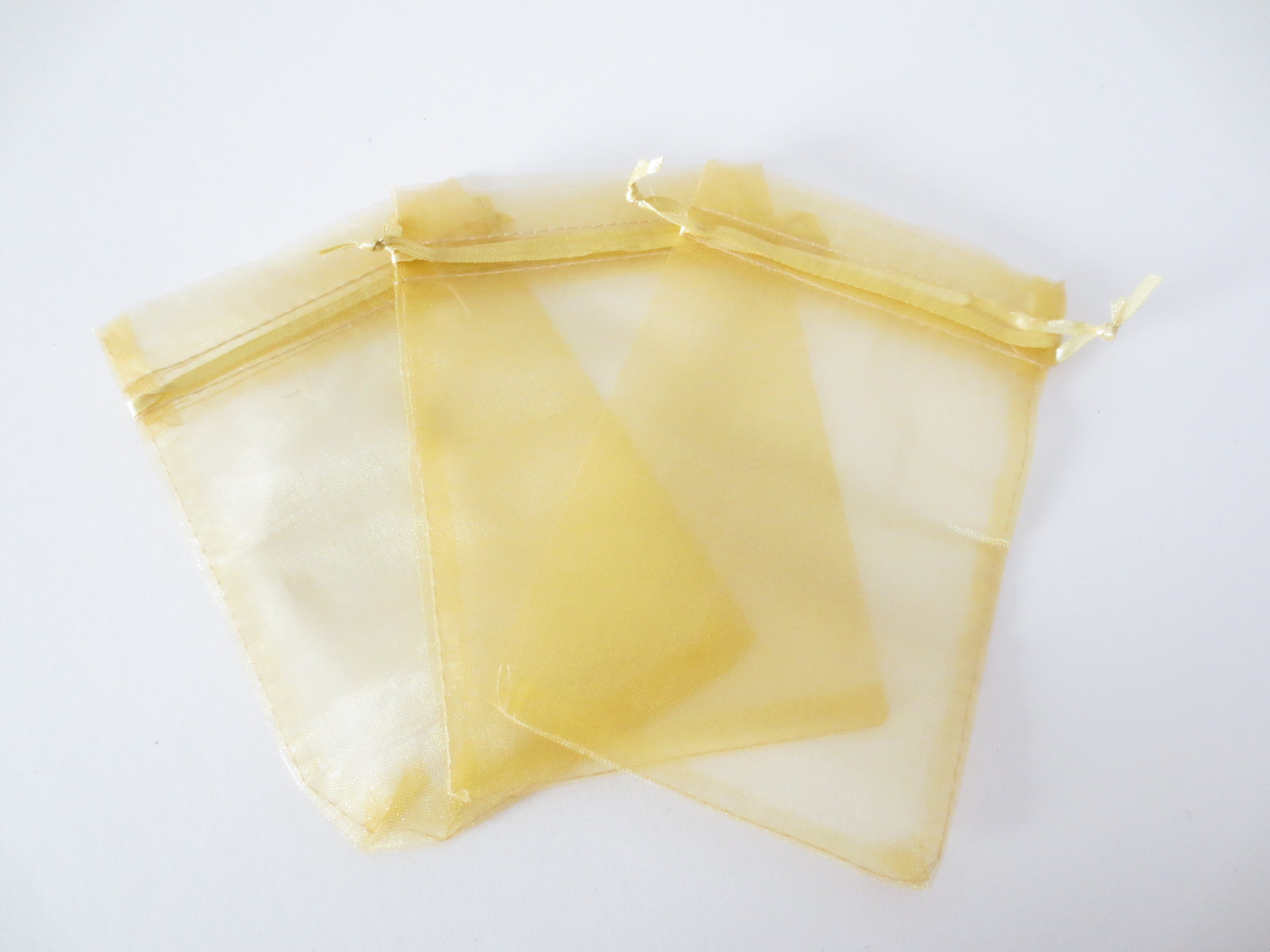 Organza Zakjes 10 x 15cm Licht Goud (100 stuks)