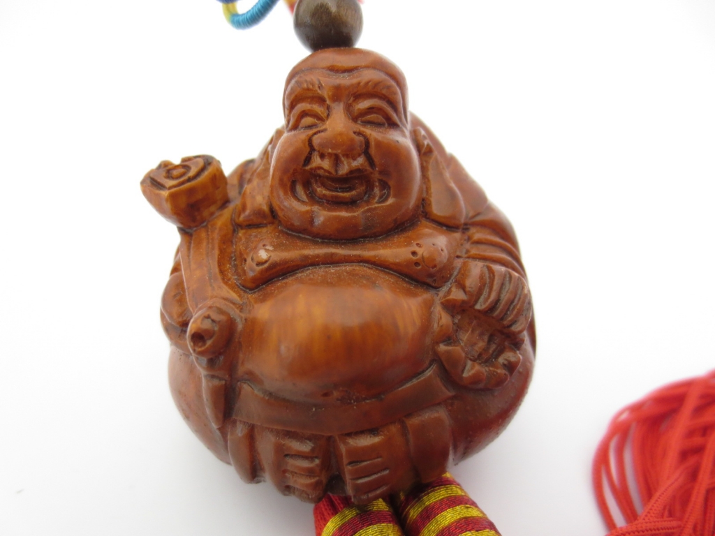 Harmonie Boedha gelukshanger bruin set van 6
