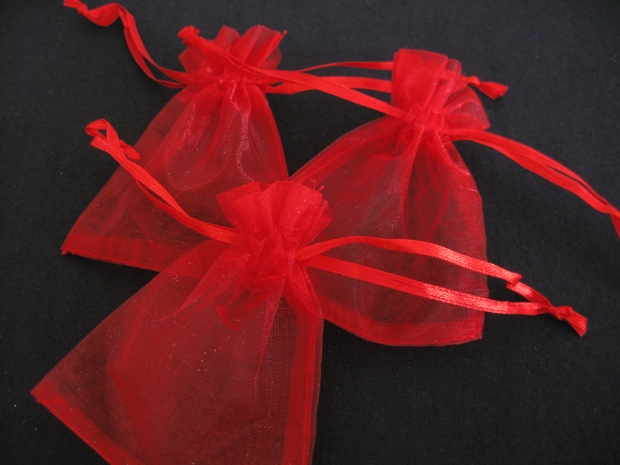 Organza Zakjes 10 x 15cm Rood (100 stuks)