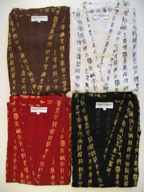 Kungfu Shirt karakters Wit, L