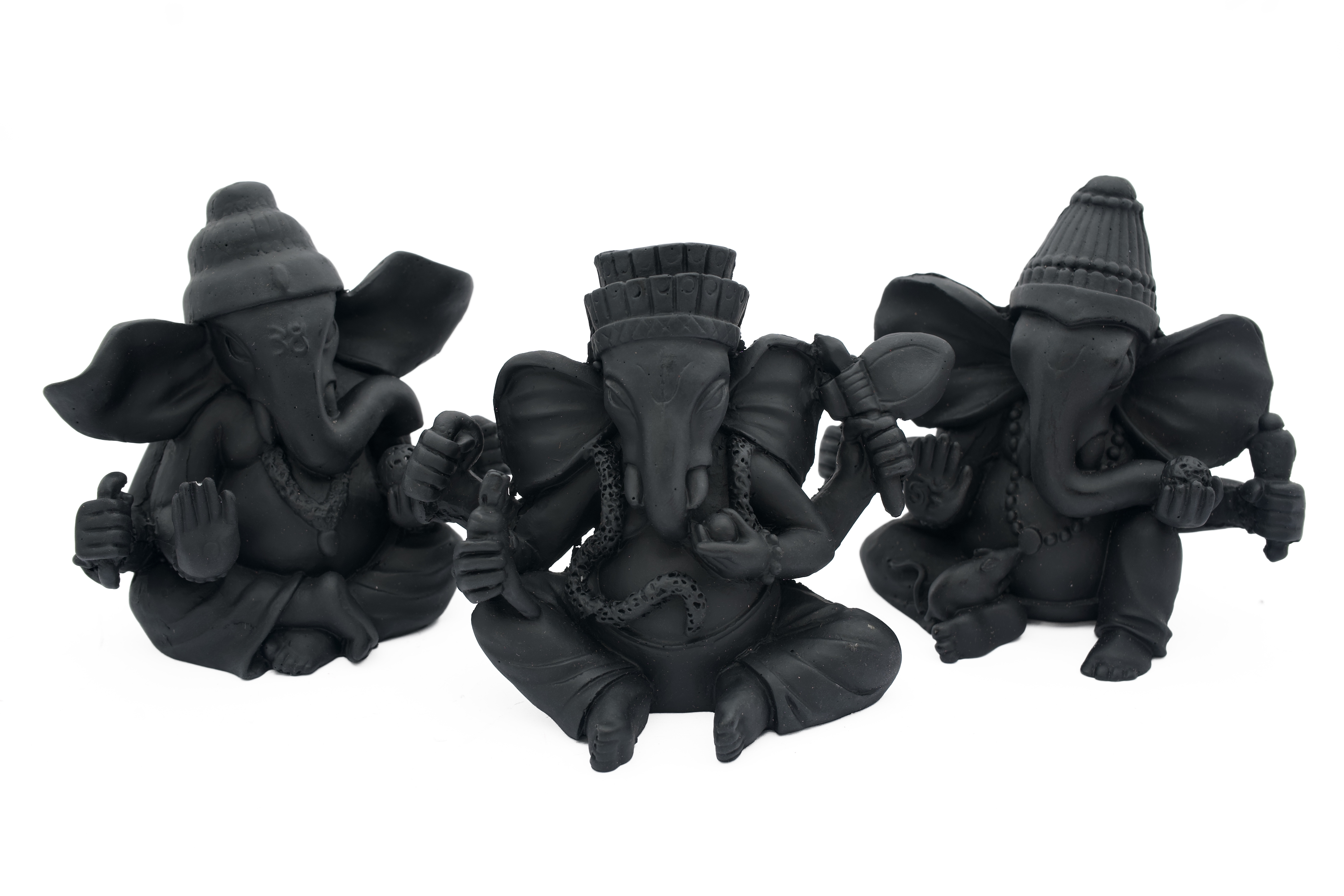 Zwart Ganesh set van 3