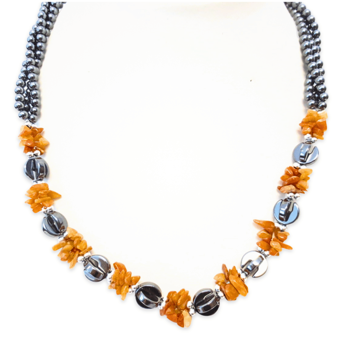 carneool bloemetje ketting