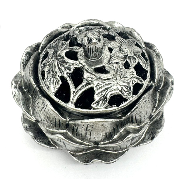 Lotus wierook/kegelbrander zilver