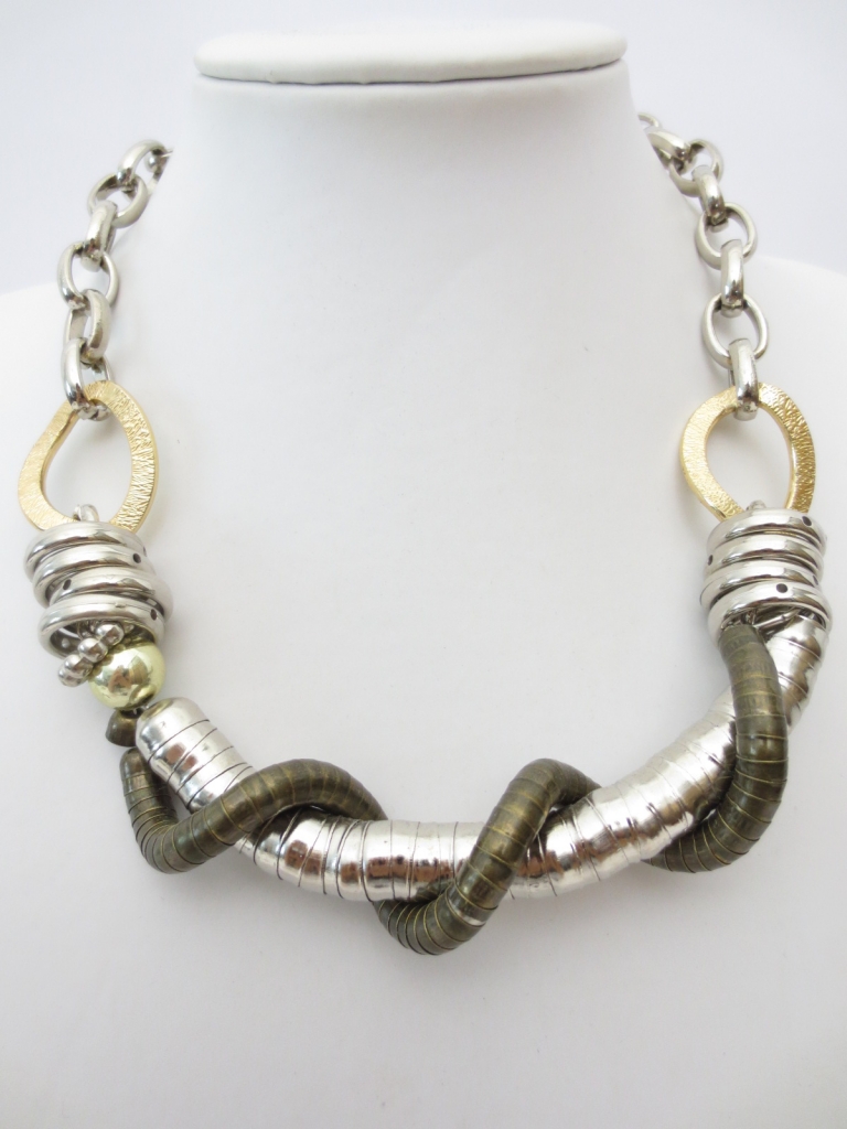 zilver en groen ketting