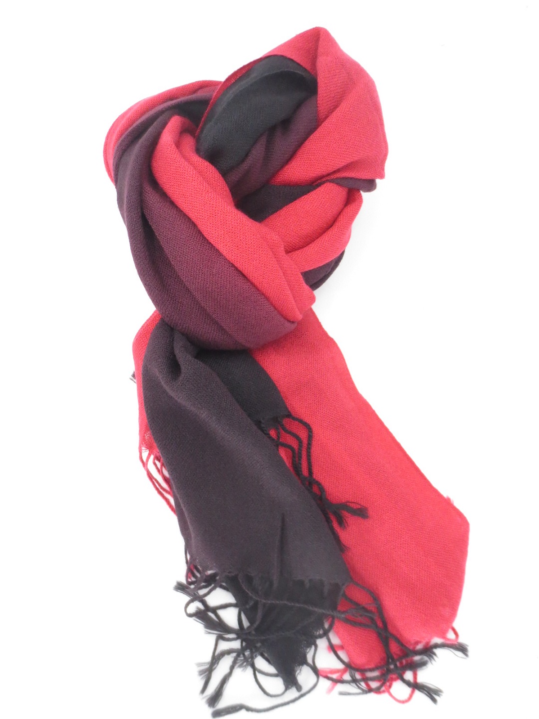 Viscose doorlopend rood naar zwart