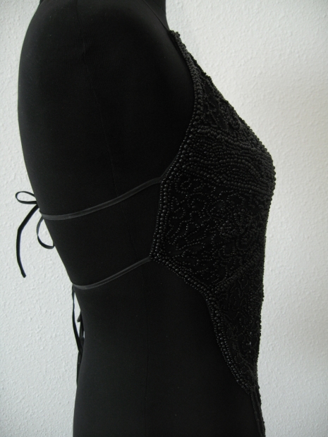 kralen top (zwart)