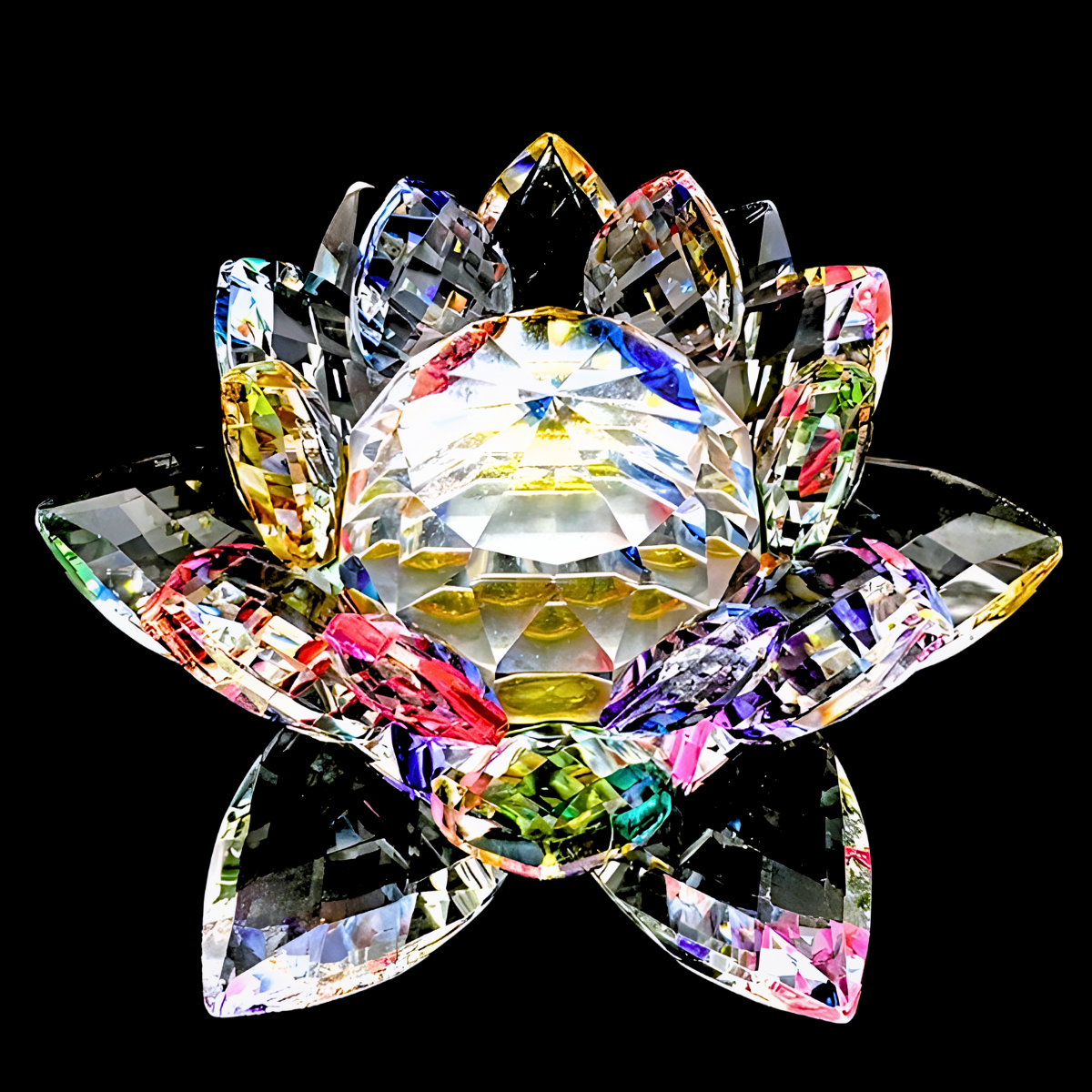 Gemixed Kristal lotus op standaard middel