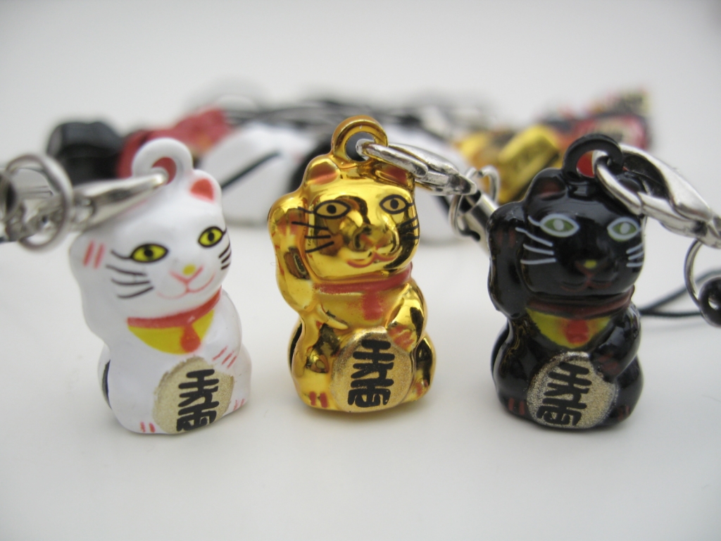 Lucky cat sleutelhangers (12 stuks)