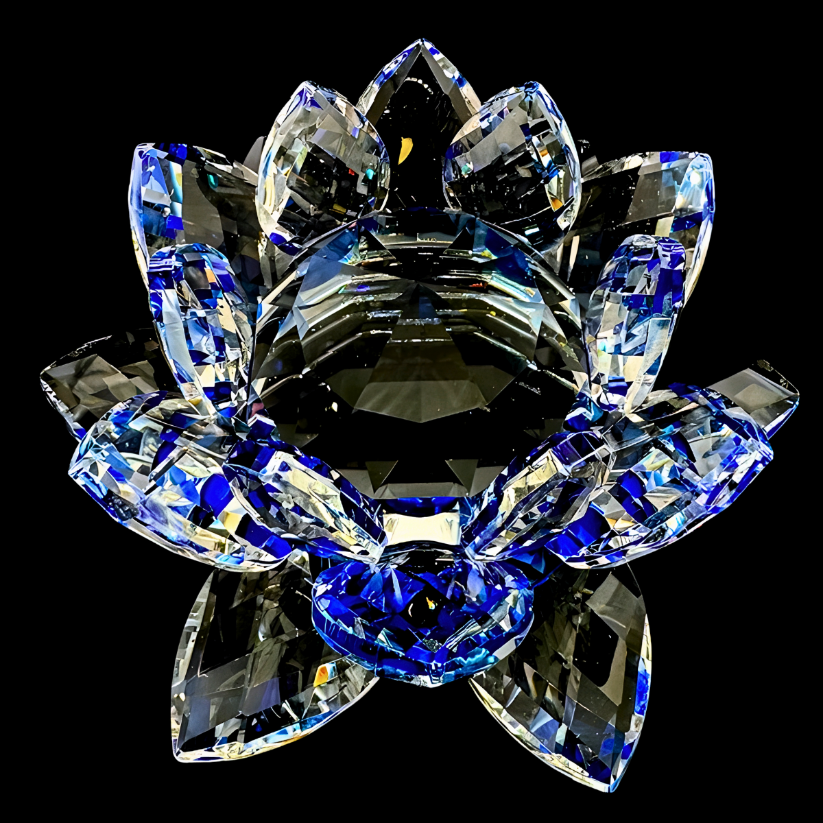Kristal lotus blauw
