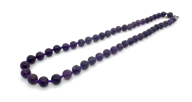 0,8cm Kleine steen kralen ketting amethyst