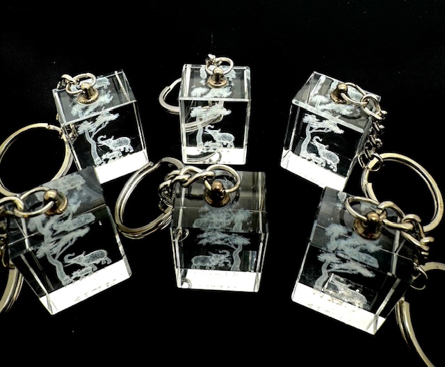 Kristallen sleutelhanger Olifanten (12 stuks)