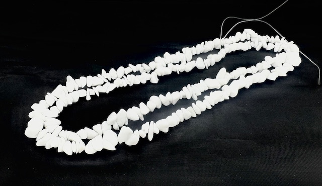 DunneEdelsteen ketting 90cm Wit