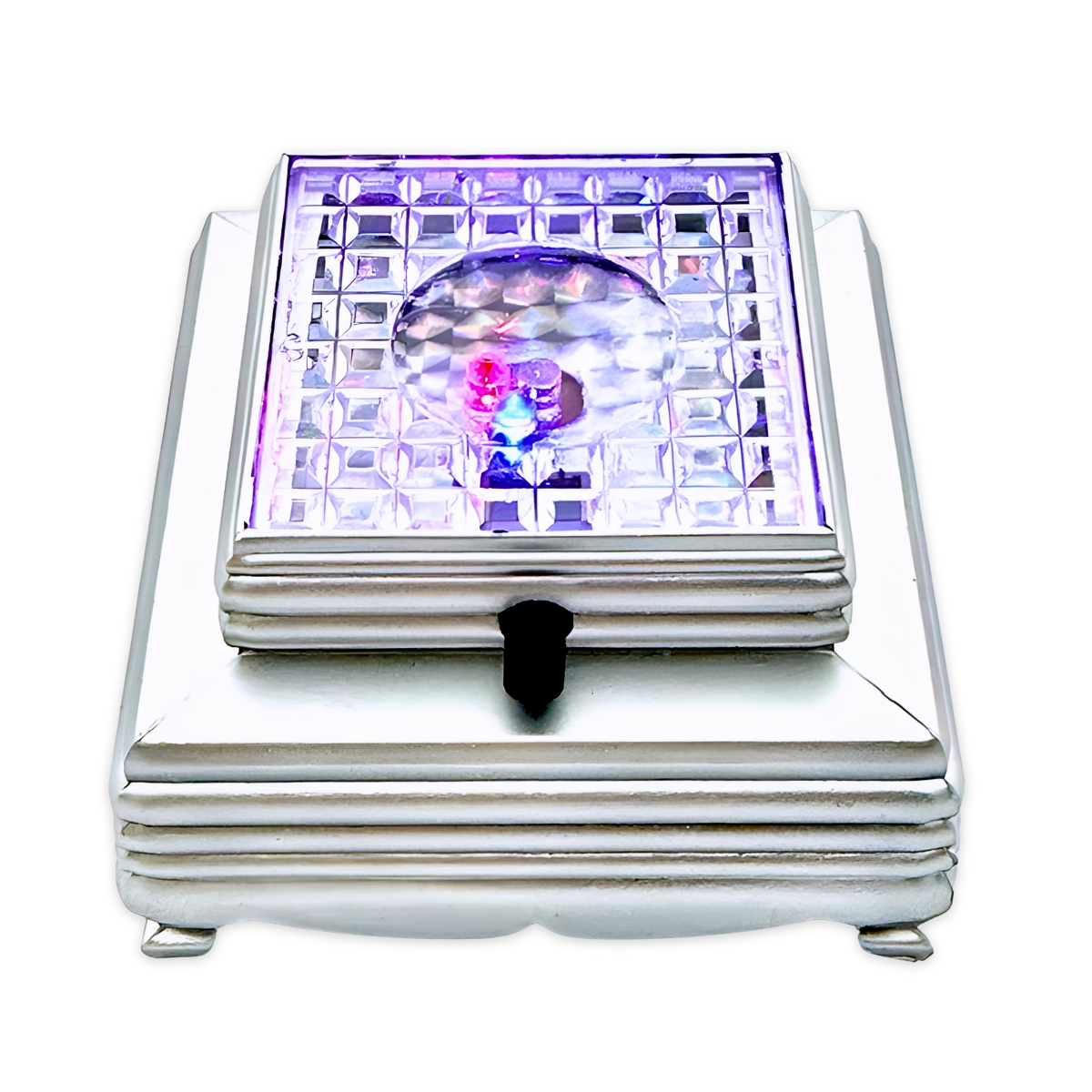 Licht voetje zilver vierkant II