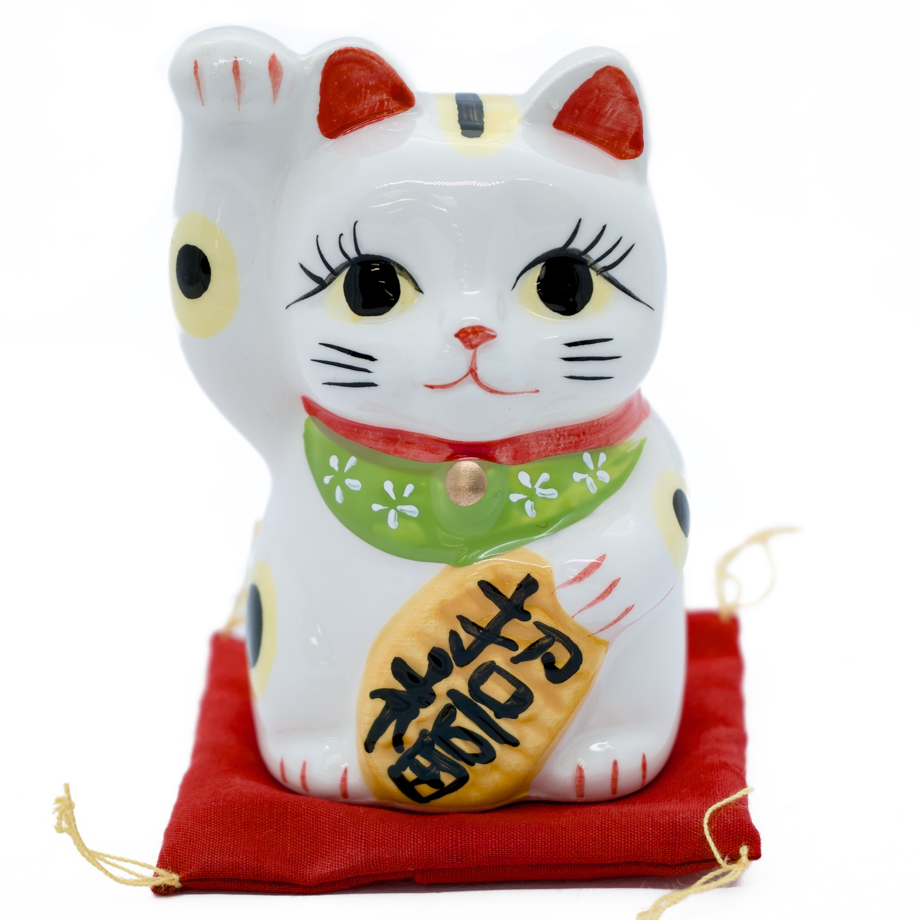 Lucky Cat Wit op kussen