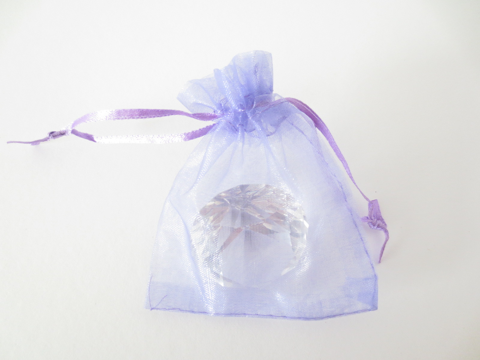 Organza zakjes blanco Lila 7.5 x 10cm (100 stuks)