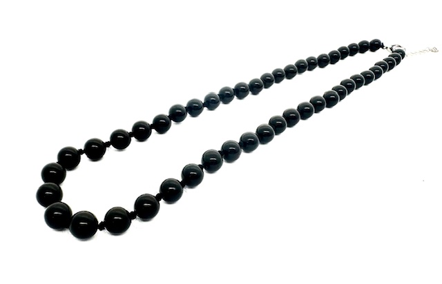 0,8cm steen kralen ketting black onix