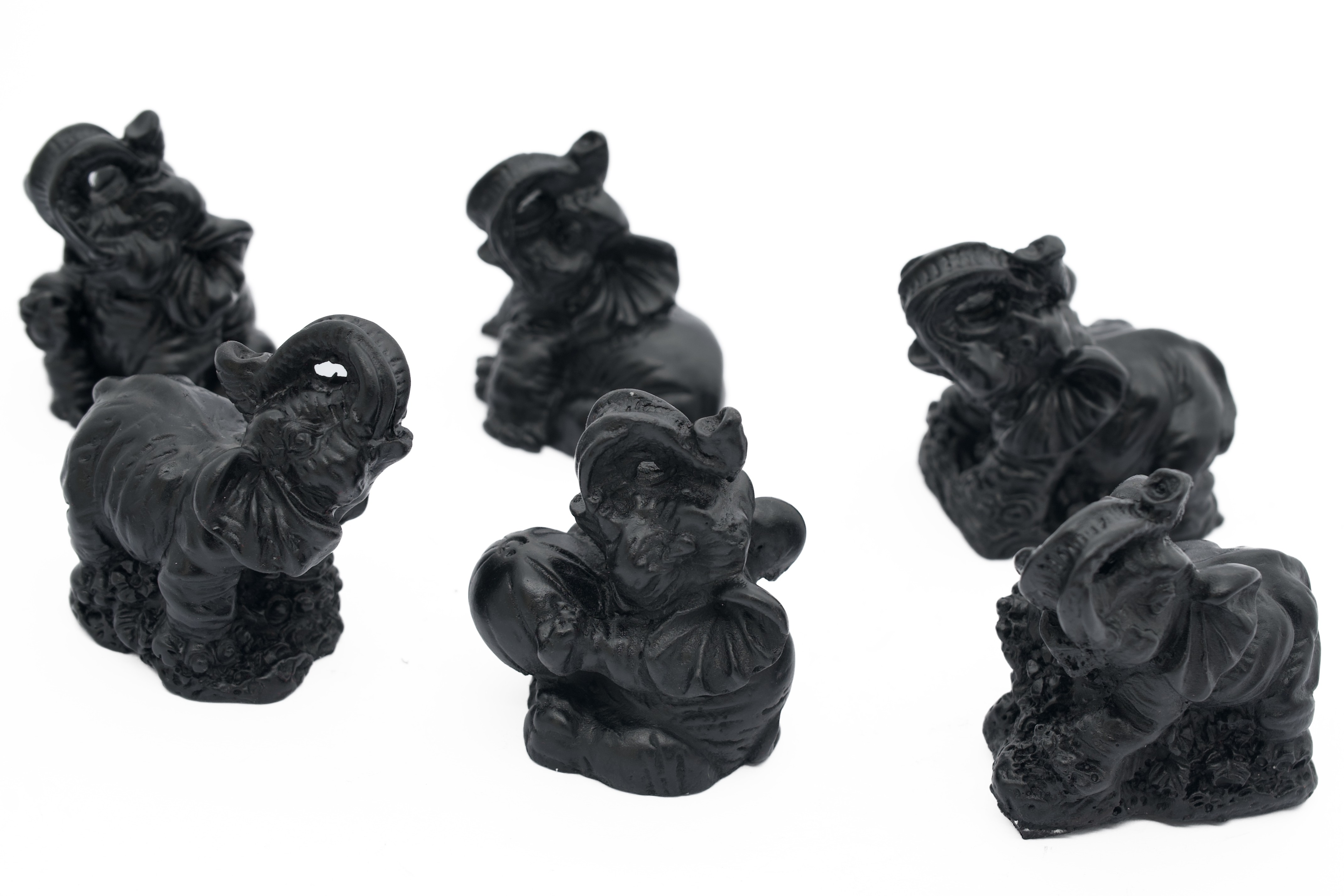 Olifant set zwart ( 6 stuks)